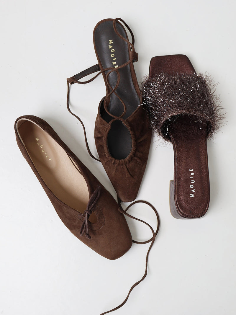 Prato Brown Suede Ballerina