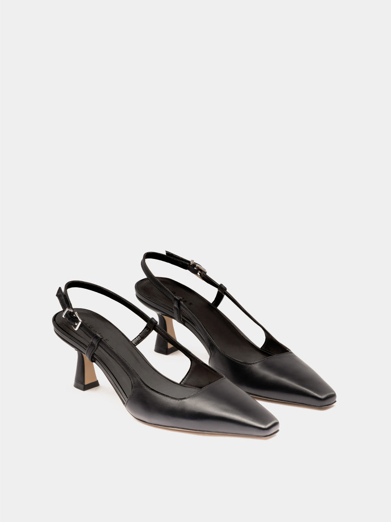 Black kitten heel