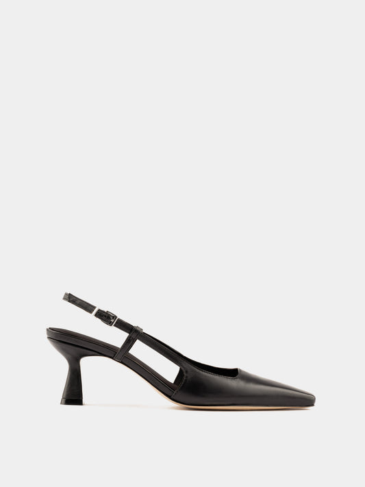 Black kitten heel