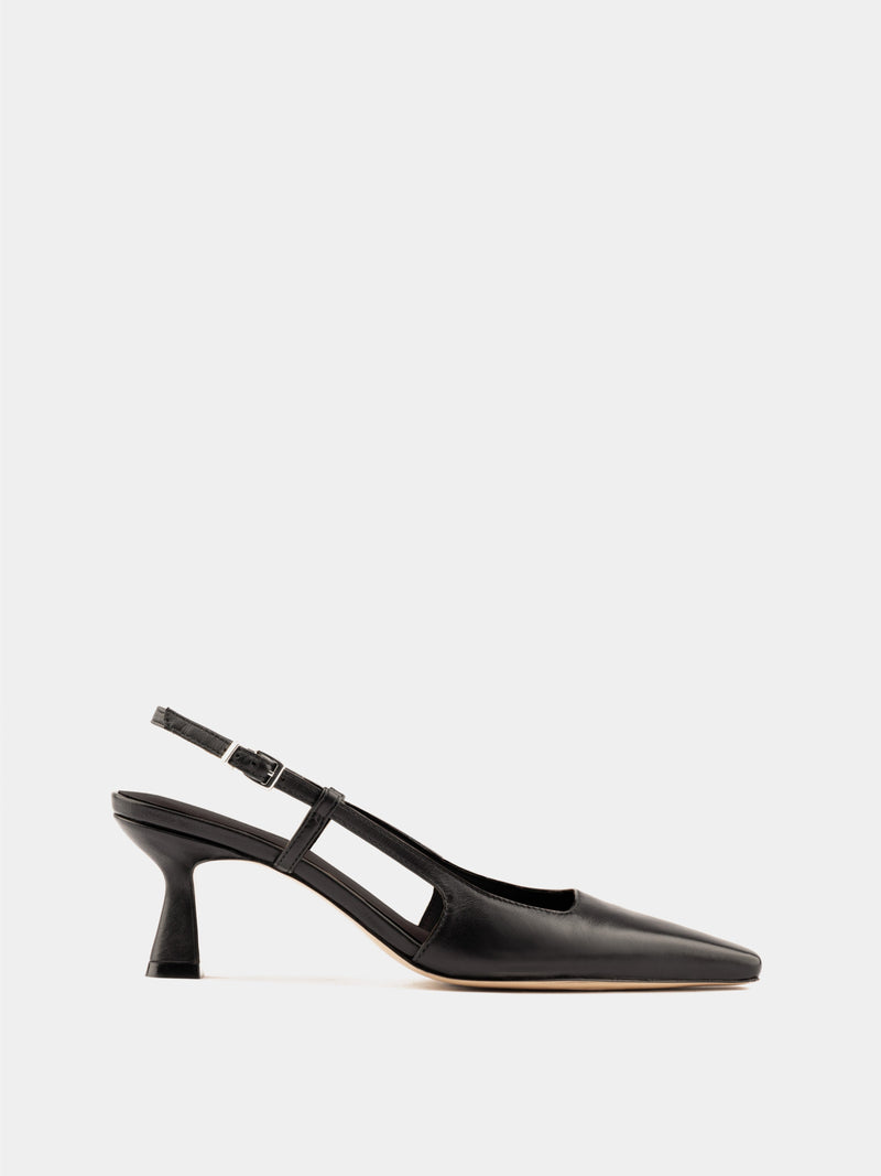 Black kitten heel