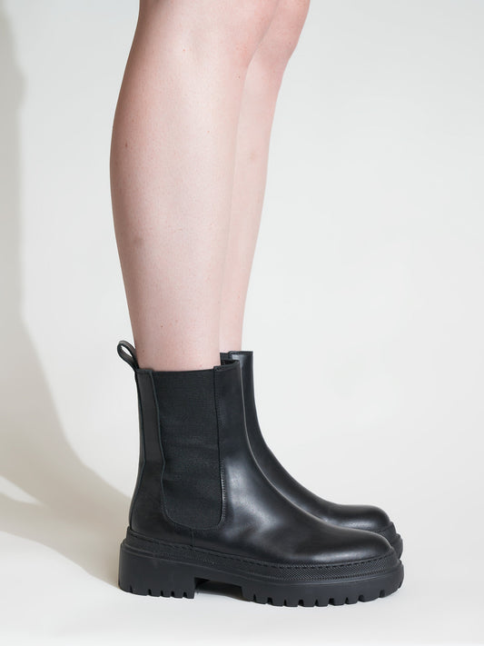 Corticella Black Leather Unlined Boot