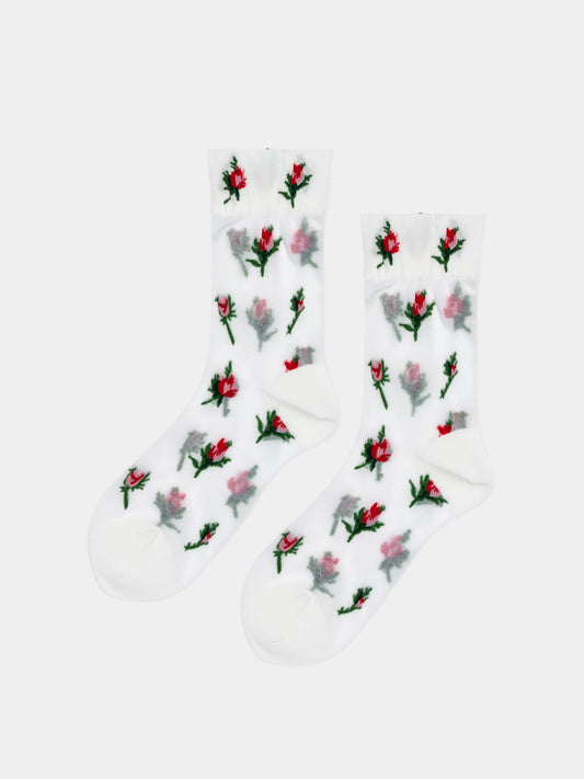 Rosebud Sheer Crew White