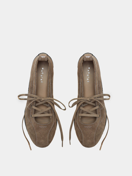 Zava Taupe Suede Ballerina