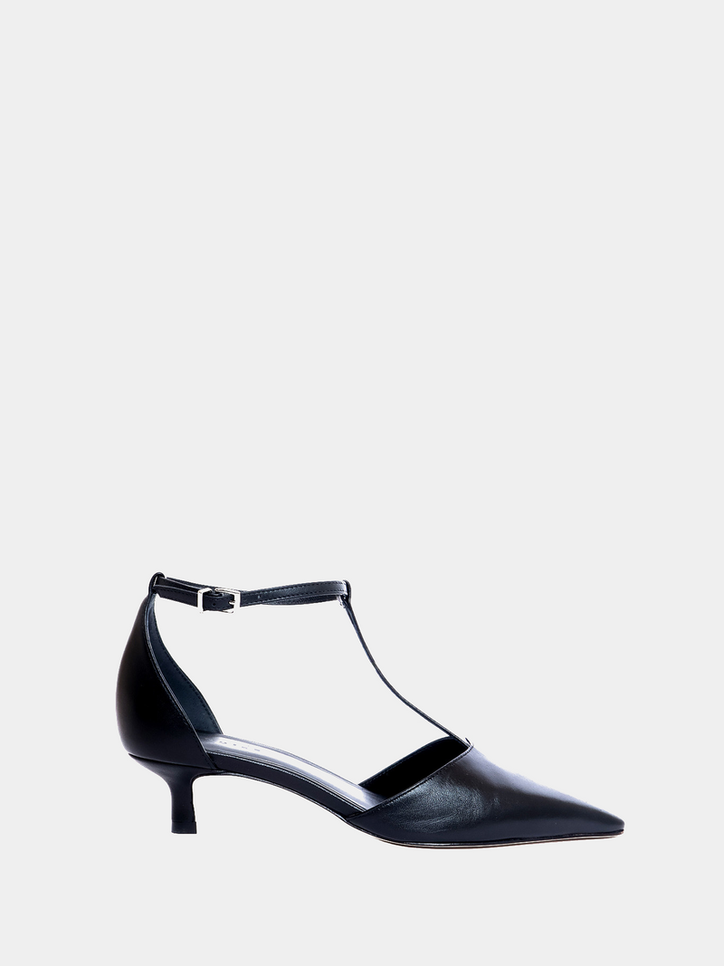 Black T Bar Heel with ankle strap