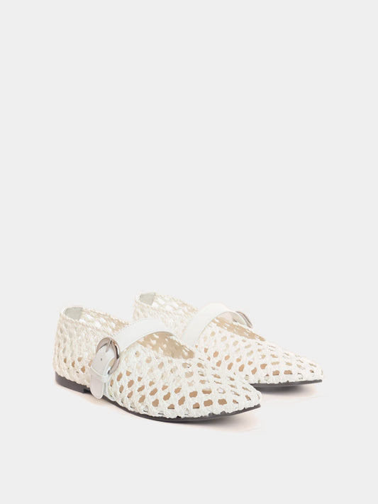 Aveiro Cream Woven Ballerina