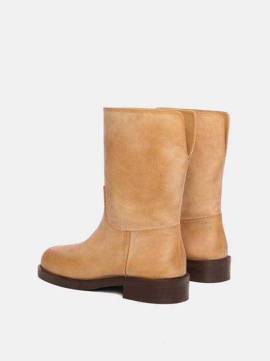 Tan leather boots