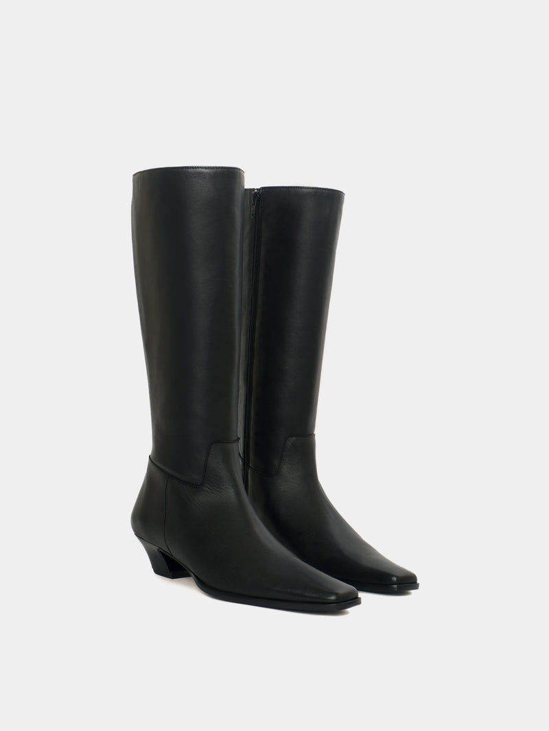Black knee-high boots