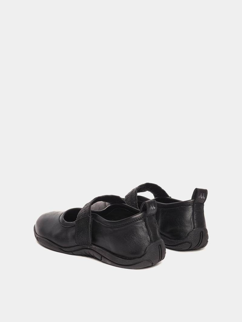 Black sporty mary-jane ballerinas