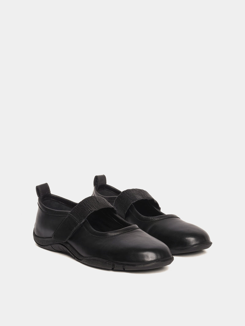 Black sporty mary-jane ballerinas