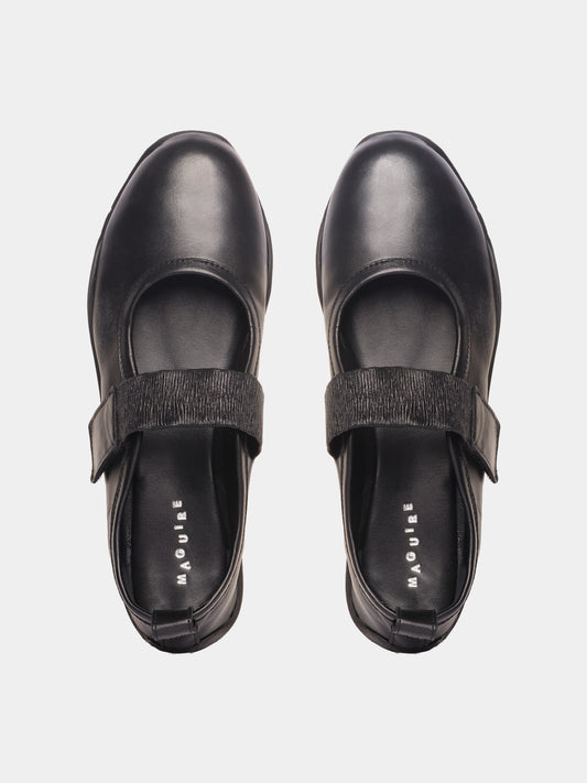 Black sporty mary-jane ballerinas