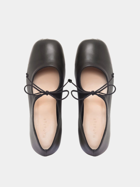 black mary jane ballerina with thin lace