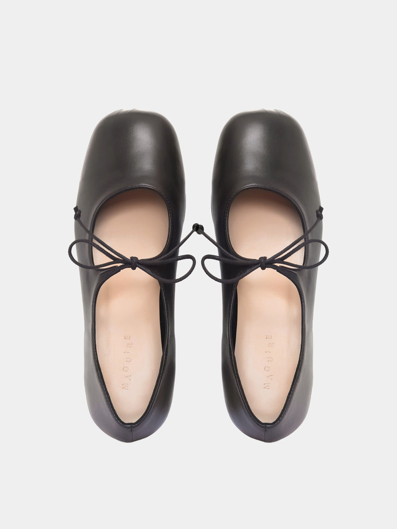 black mary jane ballerina with thin lace