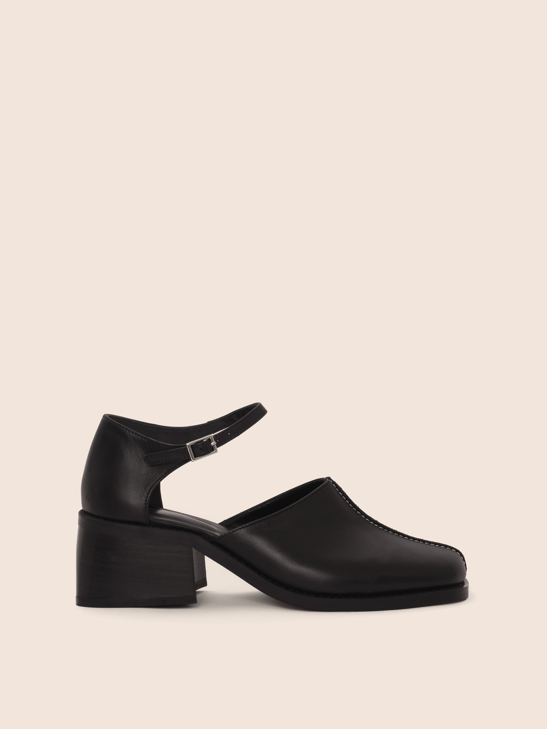 Ecom image black heel ankle strap