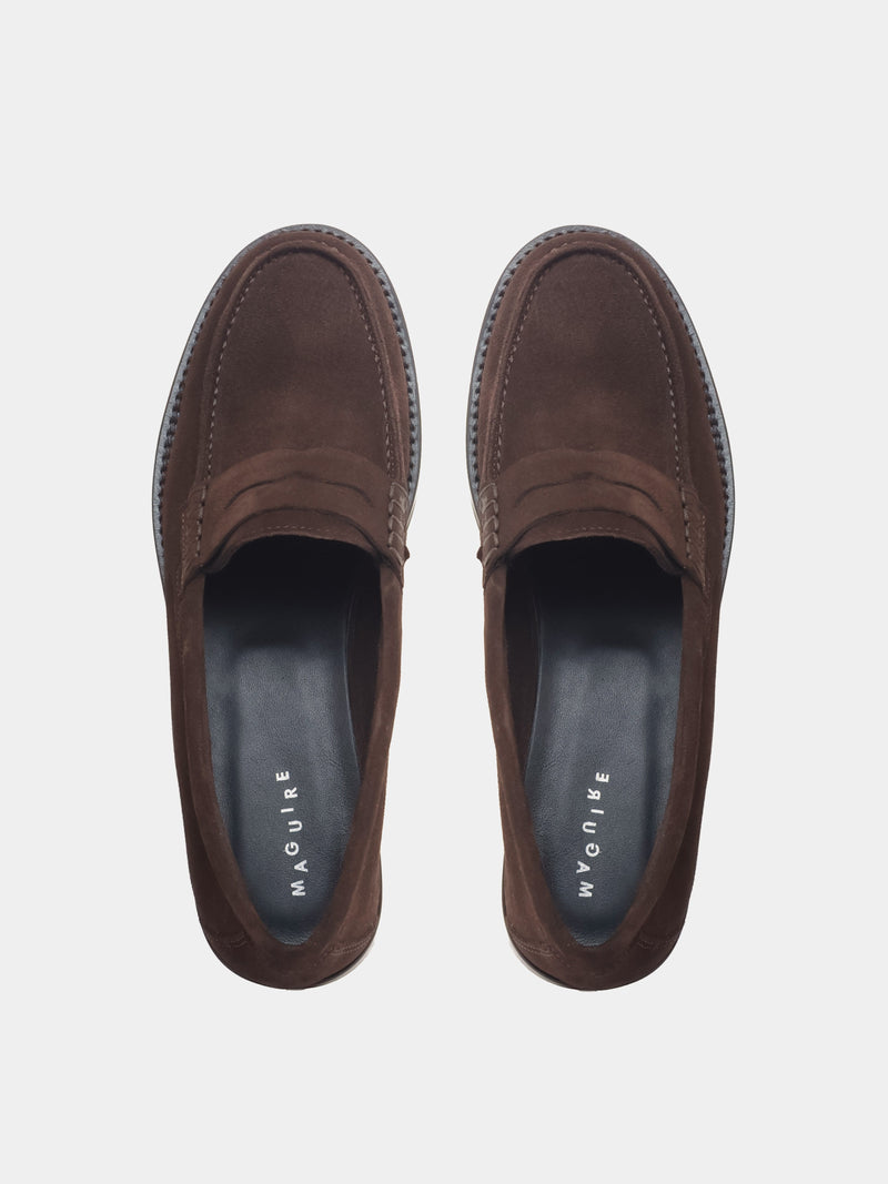 brown suede loafer