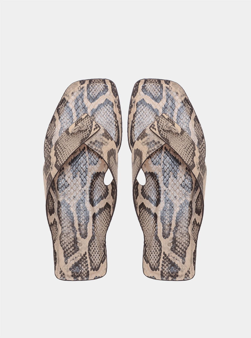 Flip Flop sandal with snake print