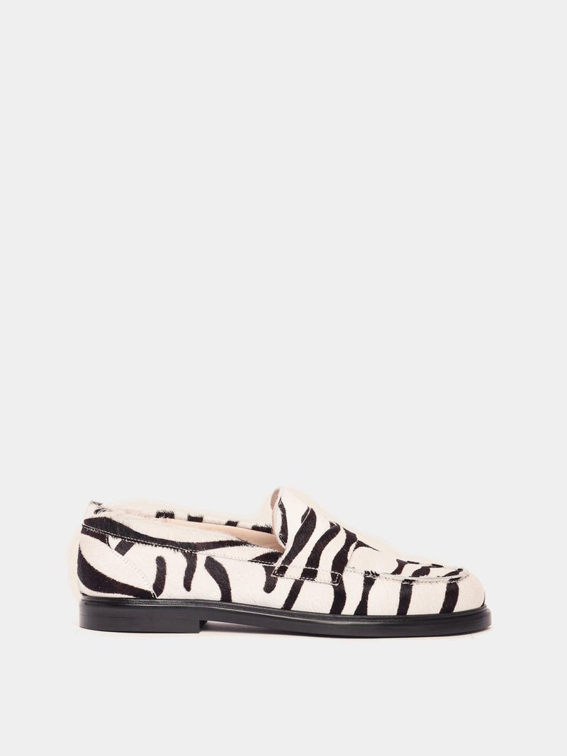 Zebra pony hair penny loafer