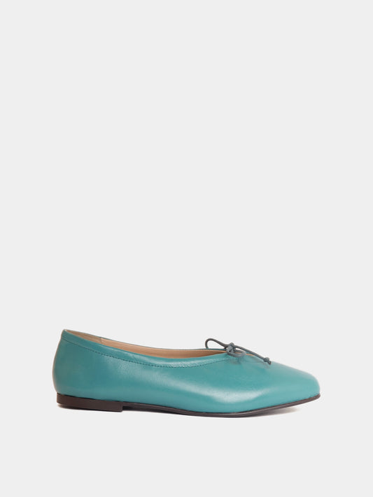 Turquoise ballet flat with small bow