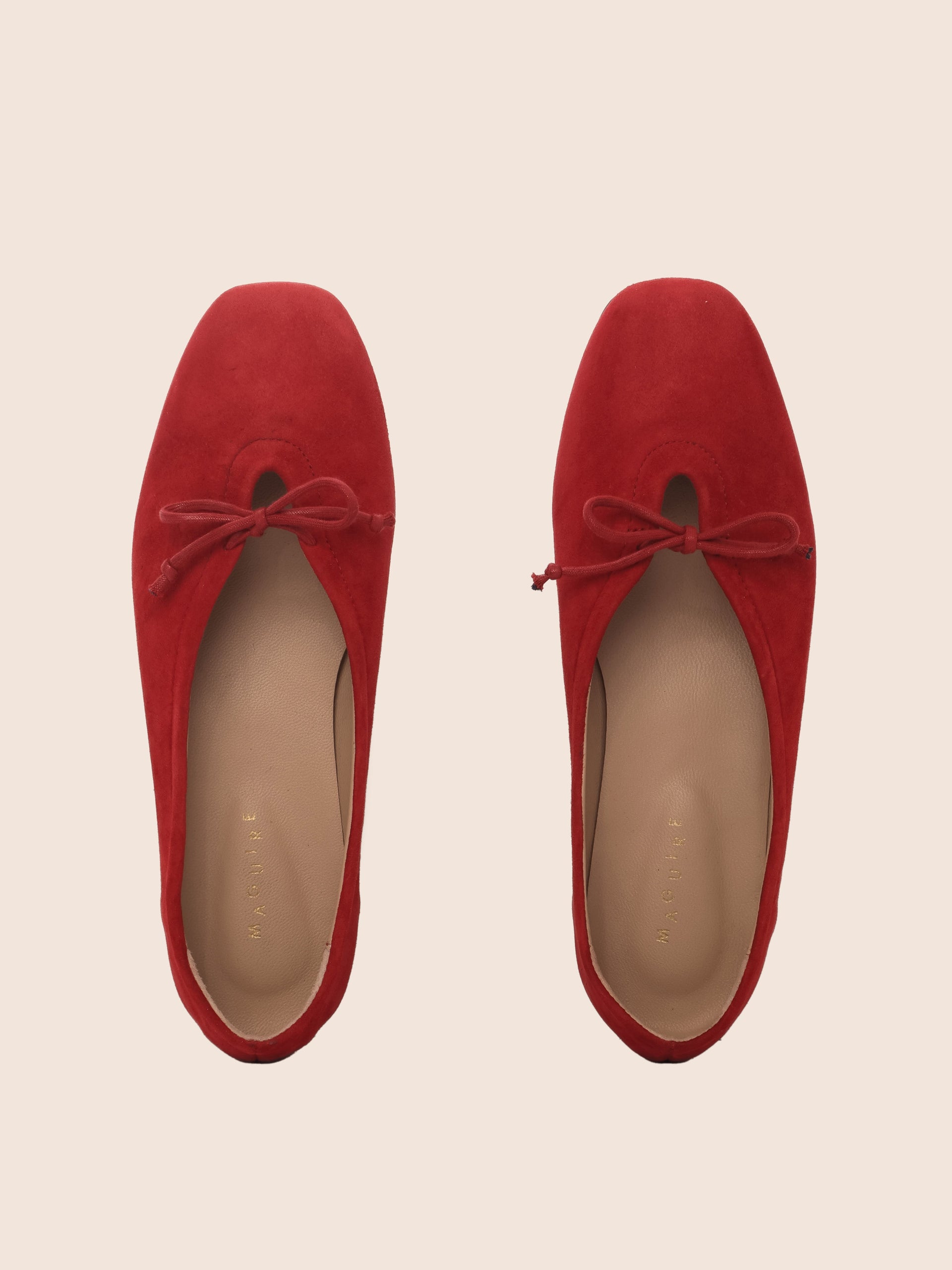 Prato Cherry Suede Ballerina