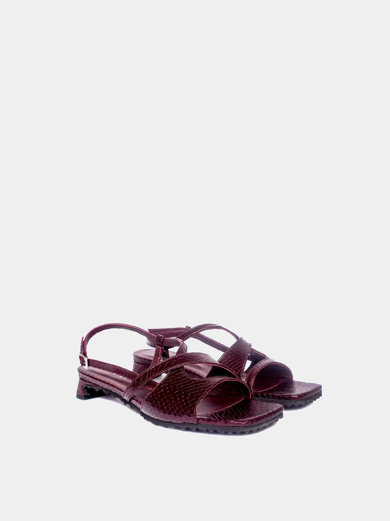 Roda Bordeaux Snake Sandal