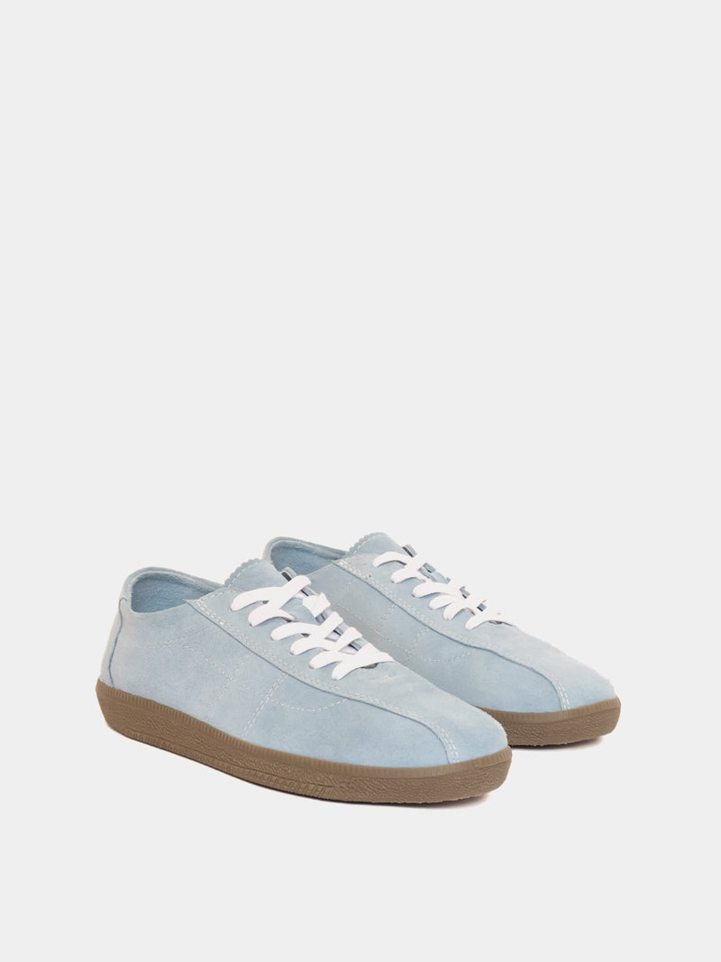 Denim suede low-profile sneaker