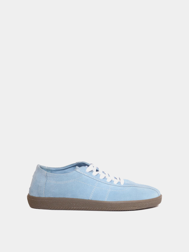 Denim suede low-profile sneaker