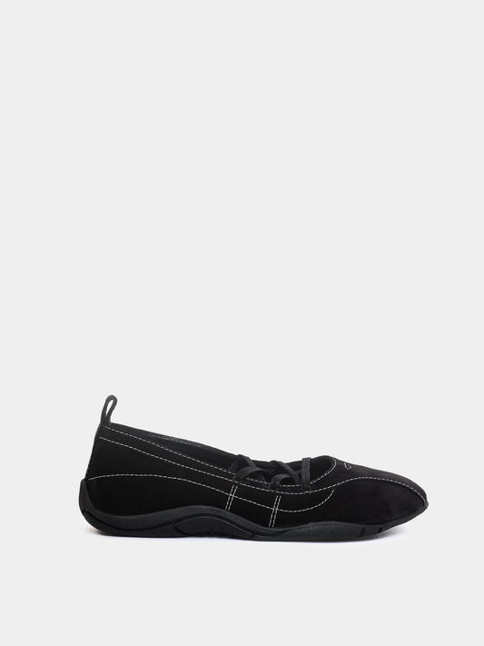 Zava Black Suede Ballerina
