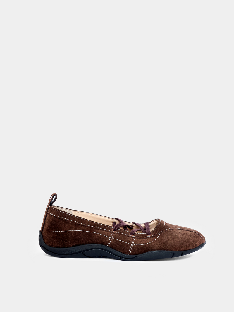 Zava Brown Suede Ballerina