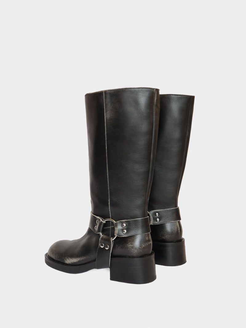 Lucca Brushed Black Boot