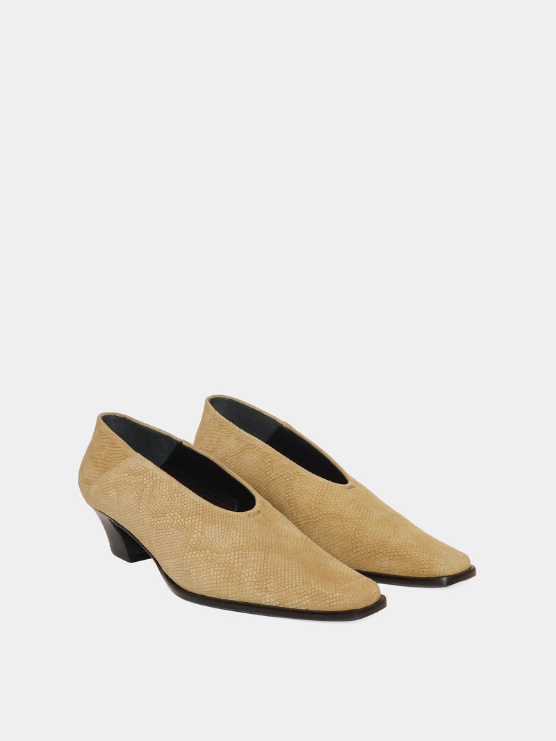Soria Tan Snake Heel