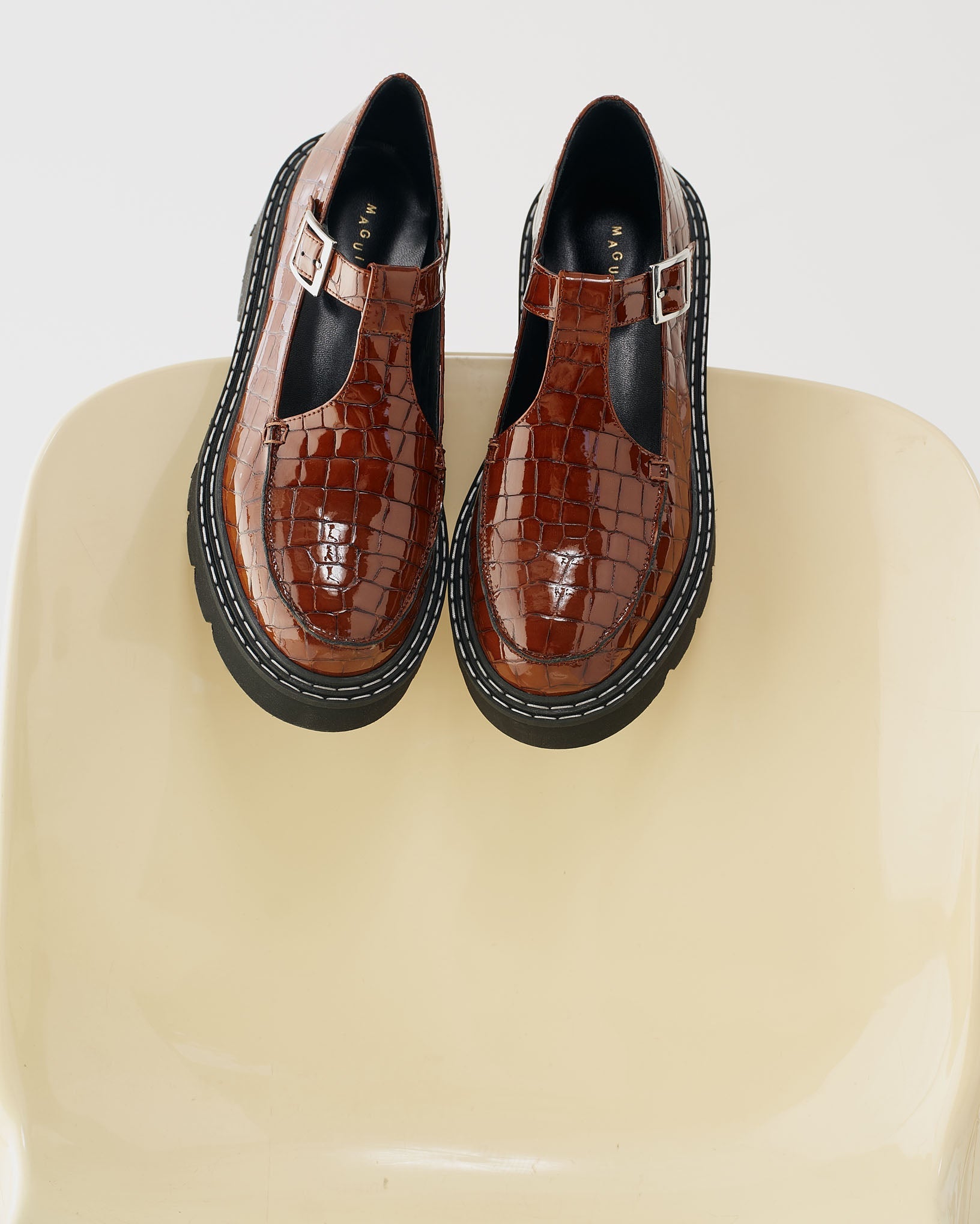 Neiva Brown Deadstock Leather Mary-Jane | Maguire Shoes – Maguire