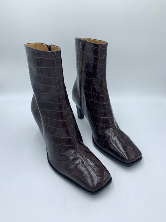 Sample Brown Croc Bootie 38