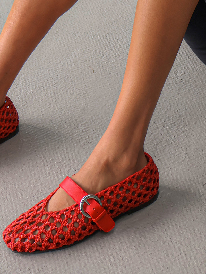 Aveiro Red Woven Ballerina