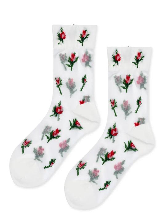 Rosebud Sheer Crew White