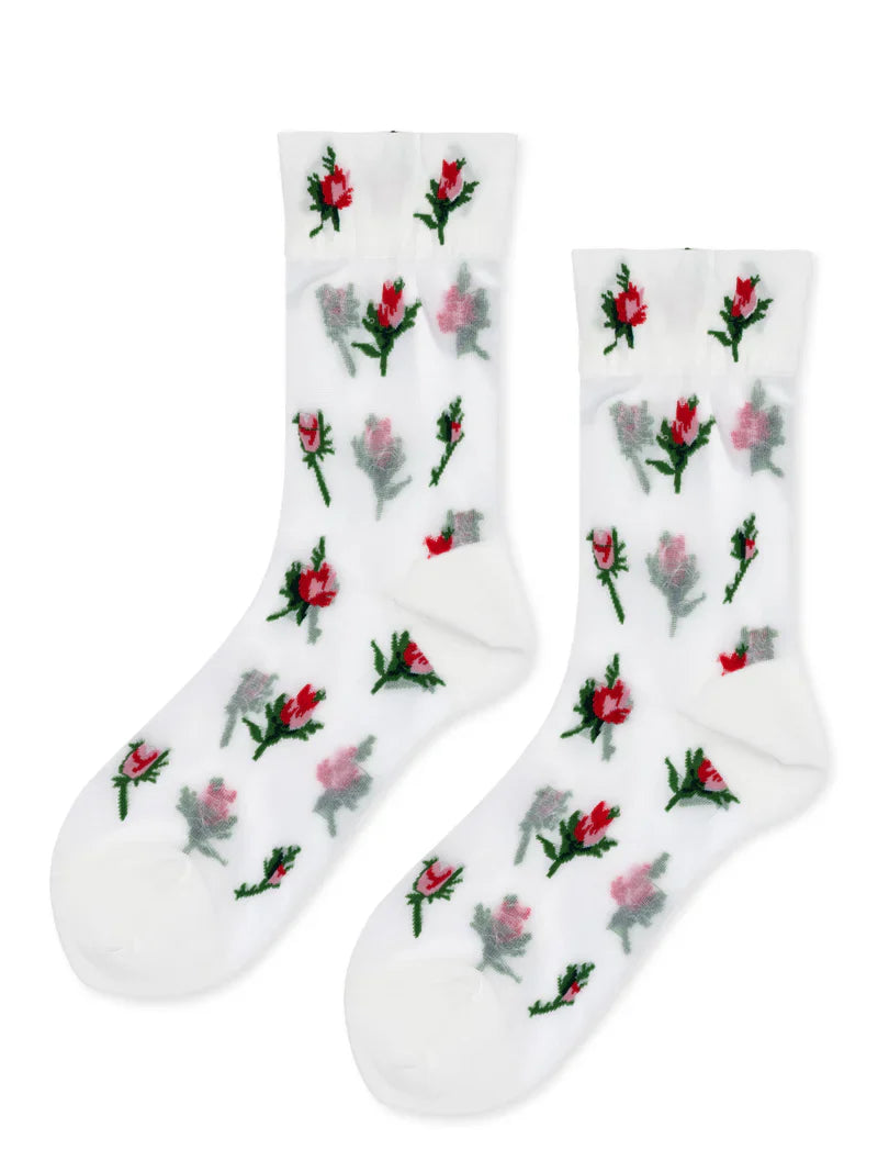 Rosebud Sheer Crew White