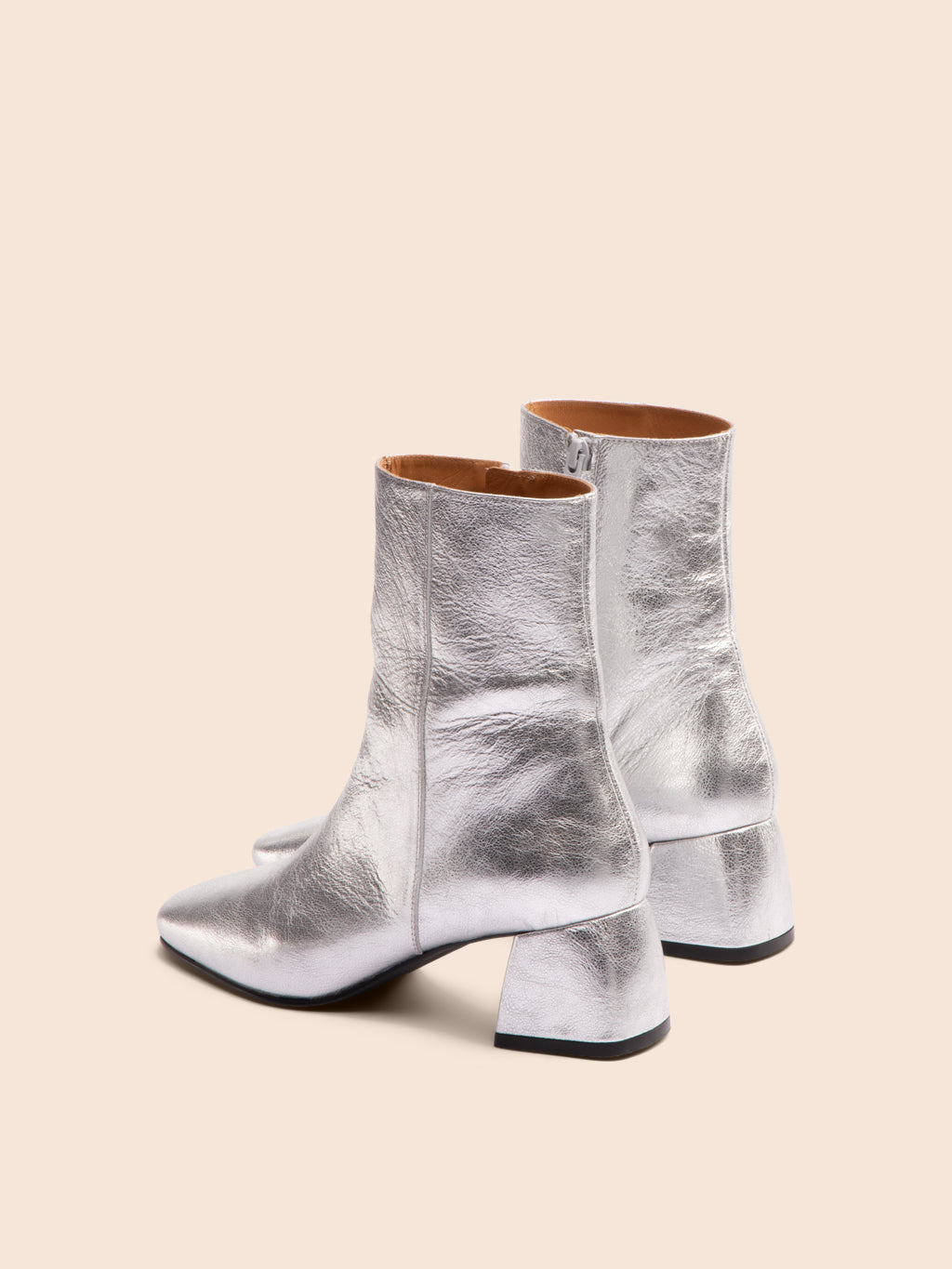 Maguire Salento Leather Heeled Boots - Silver